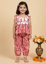Jaipuri Peach Print Spaghetti Top Afghani Pant