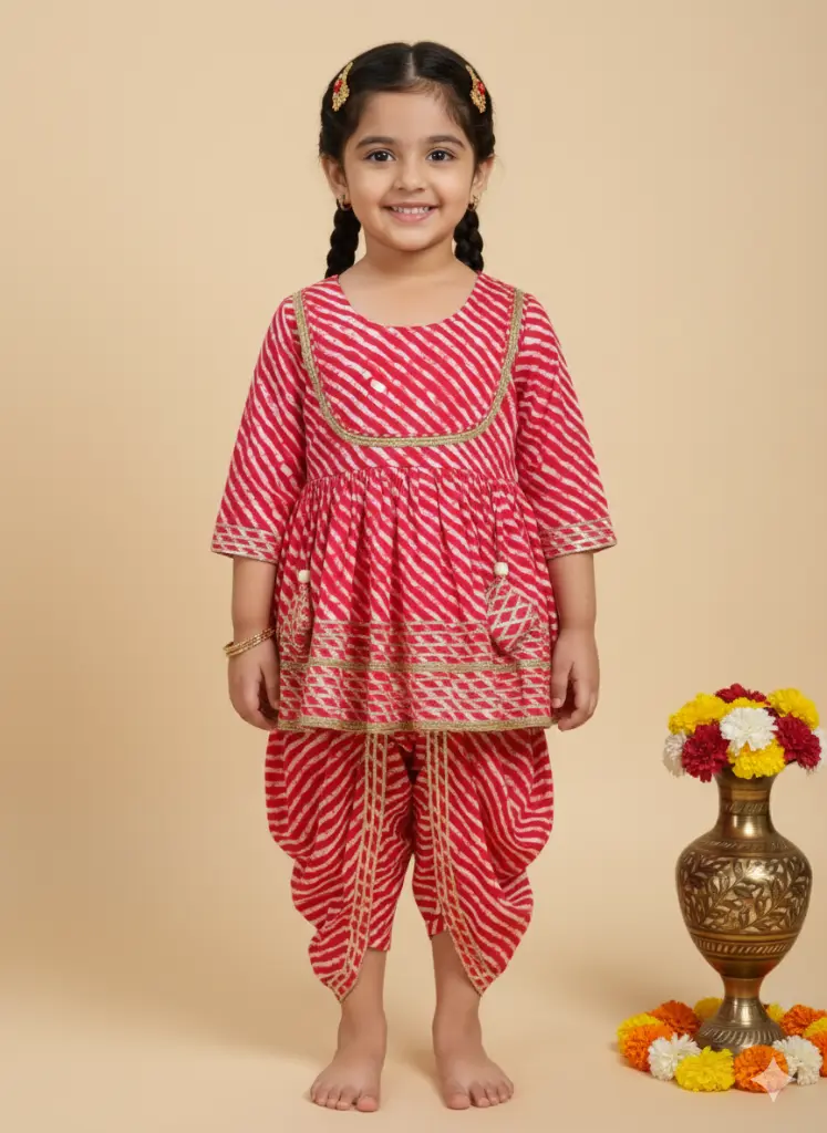 Jaipuri Print Kurti Dhoti Pant
