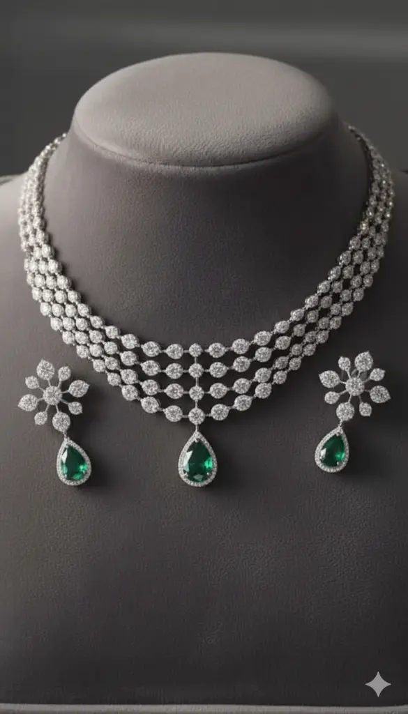 Necklace Kundan Green