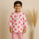 White Pink Polka Dots Nightwear