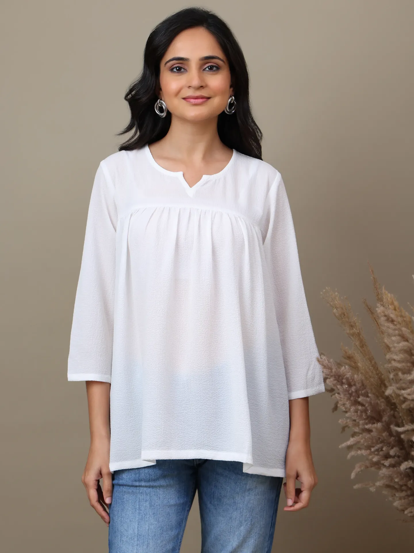 Short Top White Frill