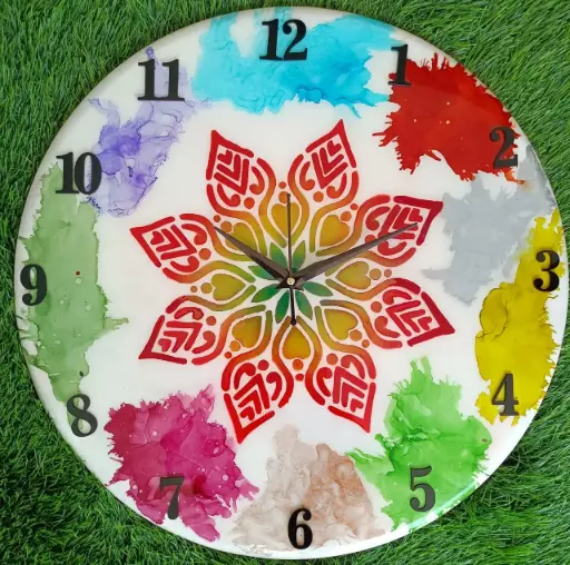 Wall Clock Epoxy 18 Inch