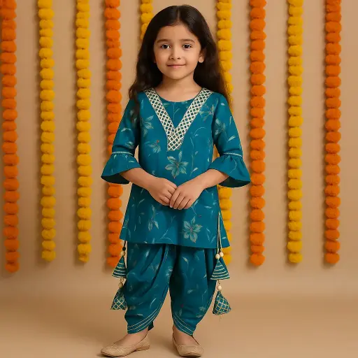Dark Blue Flower Dhoti 3800